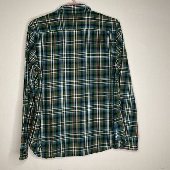 NWOT Lauren Ralph Lauren Plaid Flannel Button Up Shirt Women Size LP Green/Red/Y - Picture 4 of 8